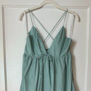 Bird & Knoll Tie Maxi Sundress - Aqua - Small